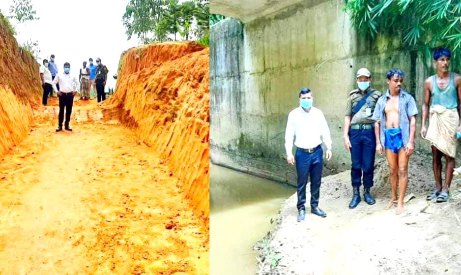 লোহাগাড়ায় অবৈধ মাটি কাটা, বালু উত্তোলনে দায়ে জেল ও জরিমানা