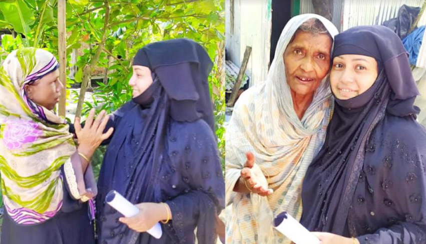 প্রতীক পেয়ে নির্বাচনী প্রচার-প্রচারণা শুরু করলেন মহিলা মেম্বার প্রার্থী ছেনু আরা বেগম