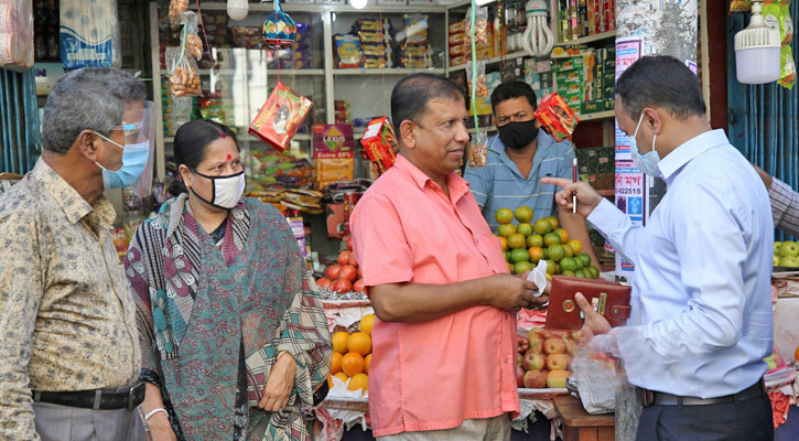 নগরের বিভিন্ন এলাকায় অভিযান চালিয়ে মাস্ক না পরায় ৮৯ জনকে অর্থদণ্ড