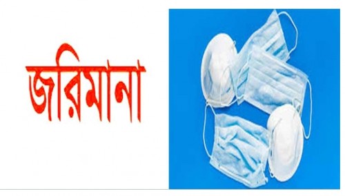 ৫০০ মাস্ক বিতরণ, না পরায় ৬৮ জনের জরিমানা