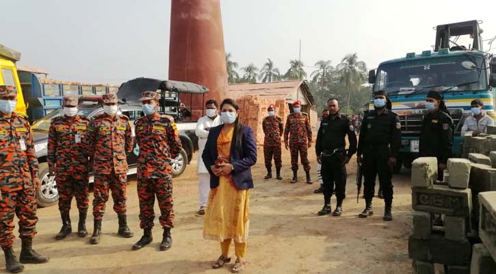 পাঁচ ইট ভাটায় অভিযান, ৭ লাখ টাকা জরিমানা