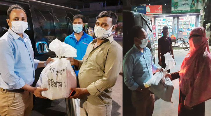 চট্টগ্রামে রাতেই ঘরে পৌঁছে যাচ্ছে জেলা প্রশাসনের ত্রাণ 