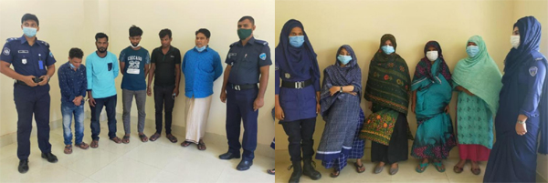 বান্দরবানের কামাল  আবাসিক হোটেলের কামাল ও পতিতা-খদ্দরসহ আটক ৯