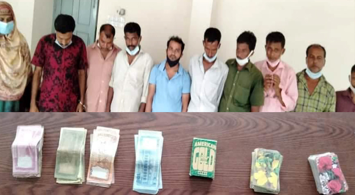 জামাই-শাশুড়ির জুয়ার আসর, গ্রেফতার ১০