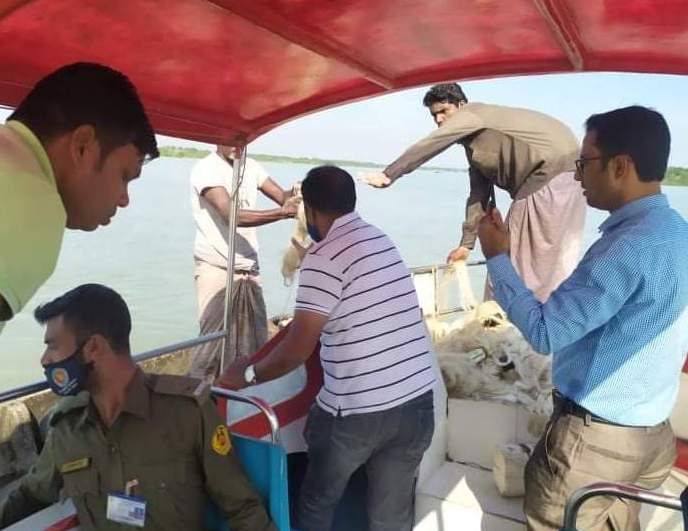 হালদায় অভিযানে ১০ হাজার মিটার অবৈধ জাল জব্দ