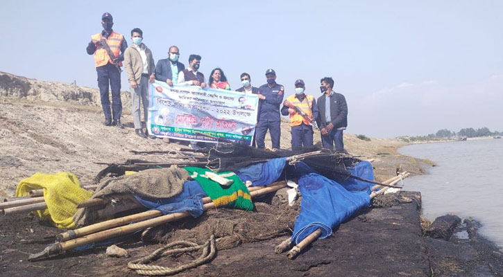 আনোয়ারায় অভিযান চালিয়ে ১৬ হাজার মিটার জাল জব্দ 