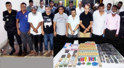 র‌্যাবের অভিযানে ক্যাসিনোর আসর থেকে ৫৩ জুয়াড়ি আটক