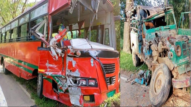 খাগড়াছড়ি-চট্টগ্রাম সড়কে বিআরটিসি-জীপ গাড়ীর মুখোমুখি সংঘর্ষে আহত ১৫