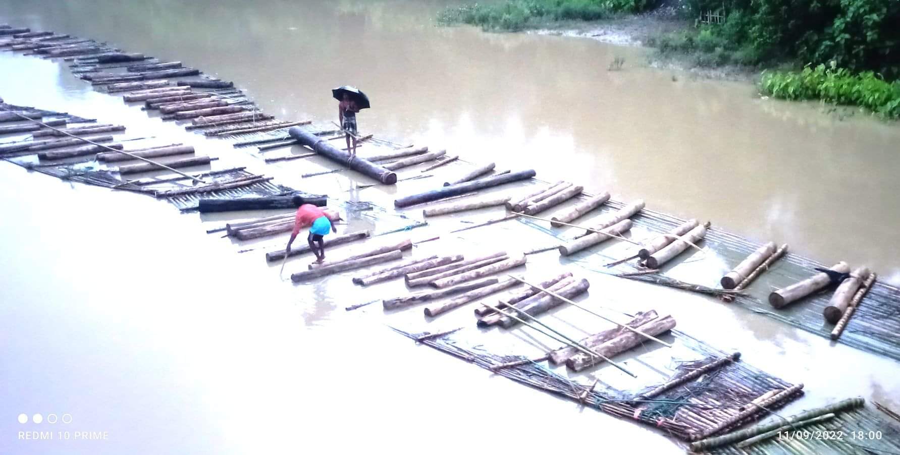রাউজানের সর্তা খালে ১৩৩ পিস গোল কাঠ জব্দ