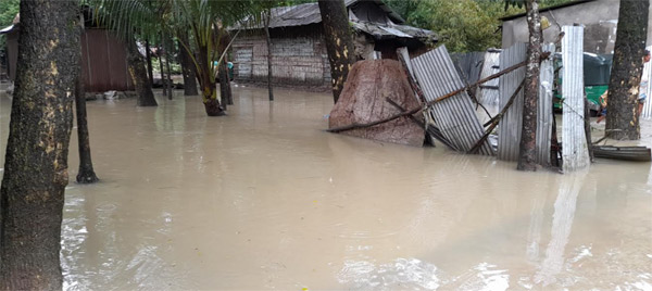 বৃষ্টি ও জোয়ারের পানিতে প্লাবিত বোয়ালখালীর 