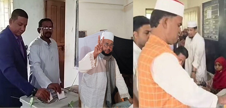 বাঁশখালীতে ভোট দিলেন তিন প্রার্থী