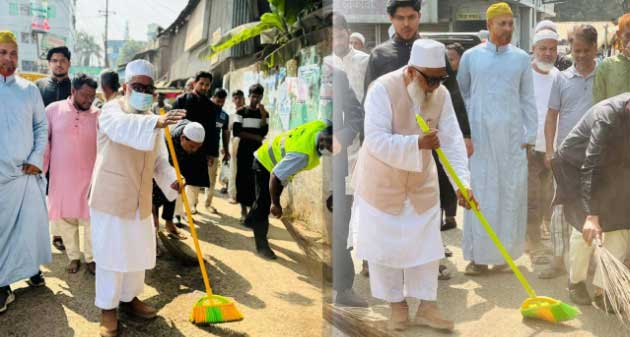জামায়াতের নেতাকর্মীদের নিয়ে পরিষ্কার-প‌রিচ্ছন্নতা অভিযানে শাহজাহান চৌধুরী
