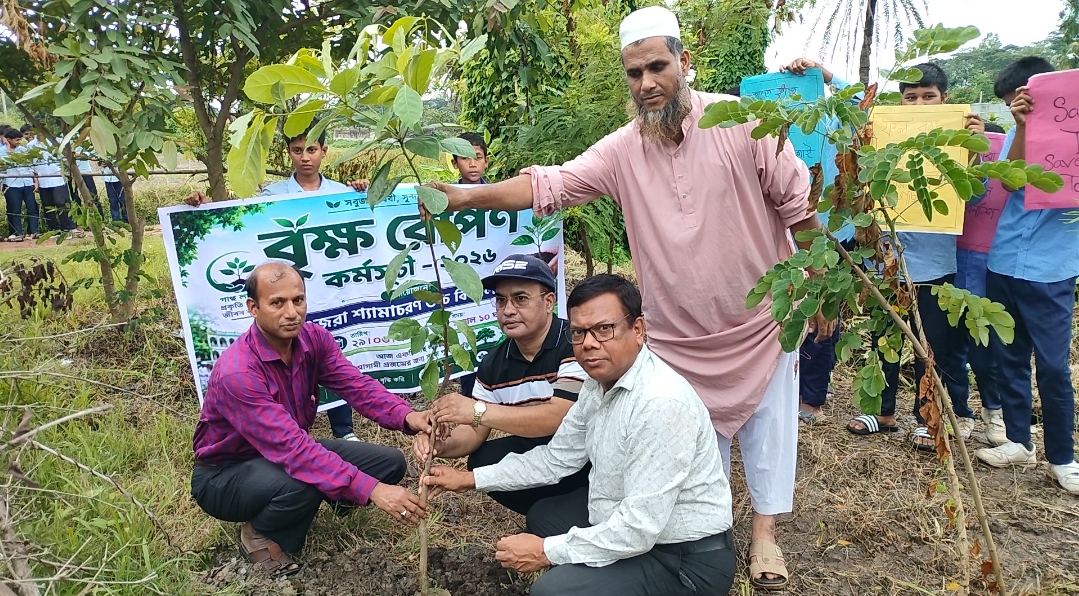 রাউজানের গুজরা শ্যামাচরণ উচ্চ বিদ্যালয়ে র‍্যালি ও বৃক্ষ রোপণ কর্মসূচি অনুষ্ঠিত 