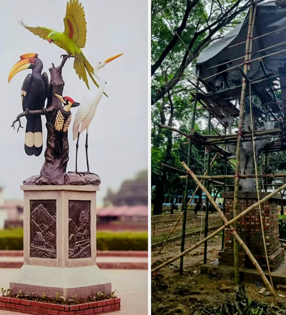  আলীকদমে ১২ লাখ টাকার ধনেশ পাখি চত্বর নিয়ে প্রশ্ন:  জনদৃষ্টির বাইরে দৃষ্টিনন্দন স্থাপনা