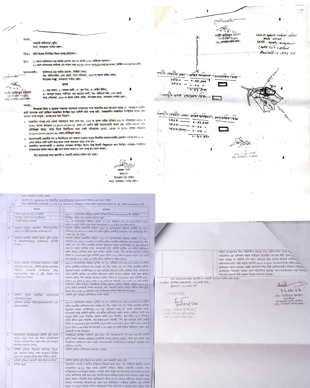 লামায় ম্যাজিস্ট্রেট সম্বলিত পূর্বের সরকারি রেকর্ড ধামাচাপা দিয়ে সার্ভেয়ার আতিকুর রহমানের মনগড়া ‘টেবিল-রিপোর্ট’ দাখিলের অভিযোগ