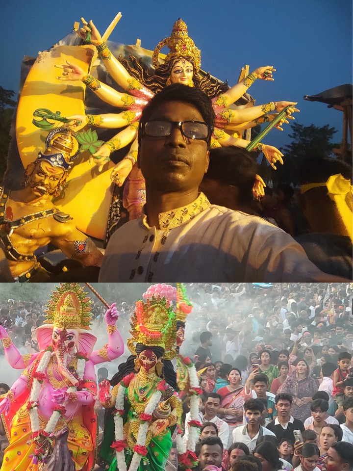 ফেনীতে শান্তিপূর্ণ পরিবেশে দুর্গাপূজা সম্পন্ন, অশ্রুসিক্ত নয়নে দেবী দুর্গাকে বিদায়